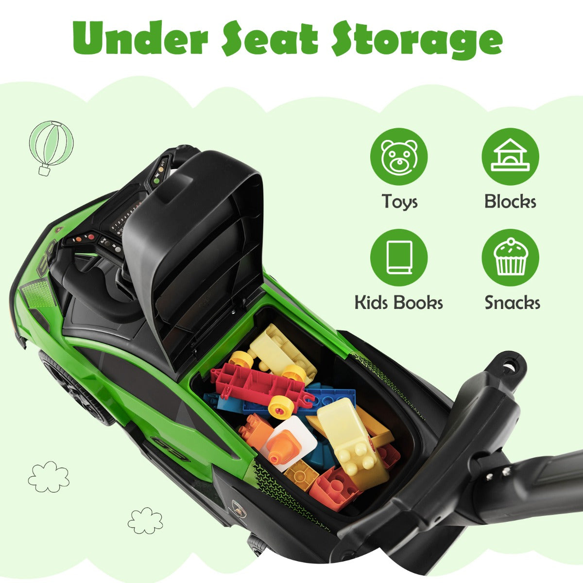 3-in-1 Licensed Lamborghini Ride on Push Car for Boys and Girls from 12 to 36 Months