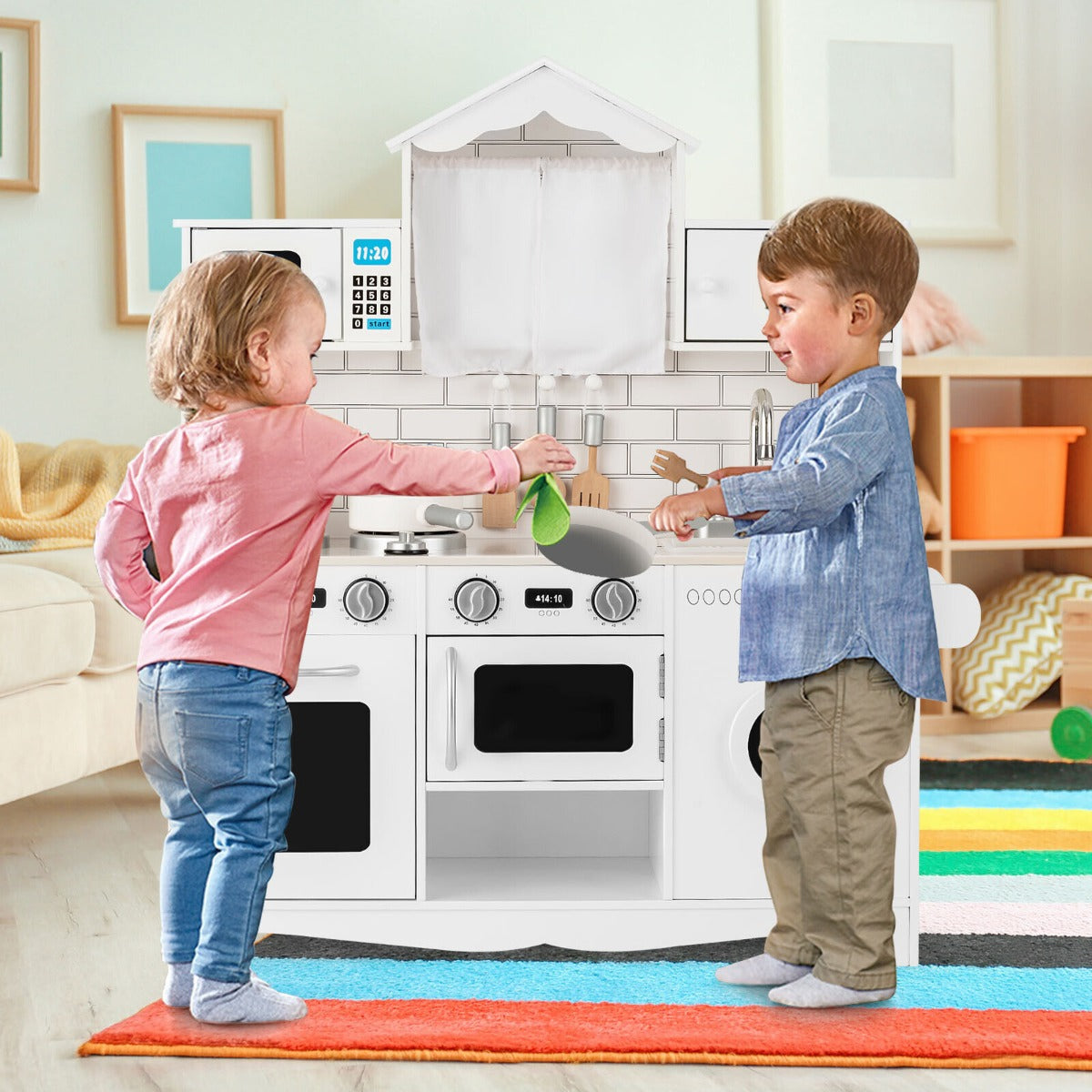 Pretend Kitchen Toys with Washing Machine