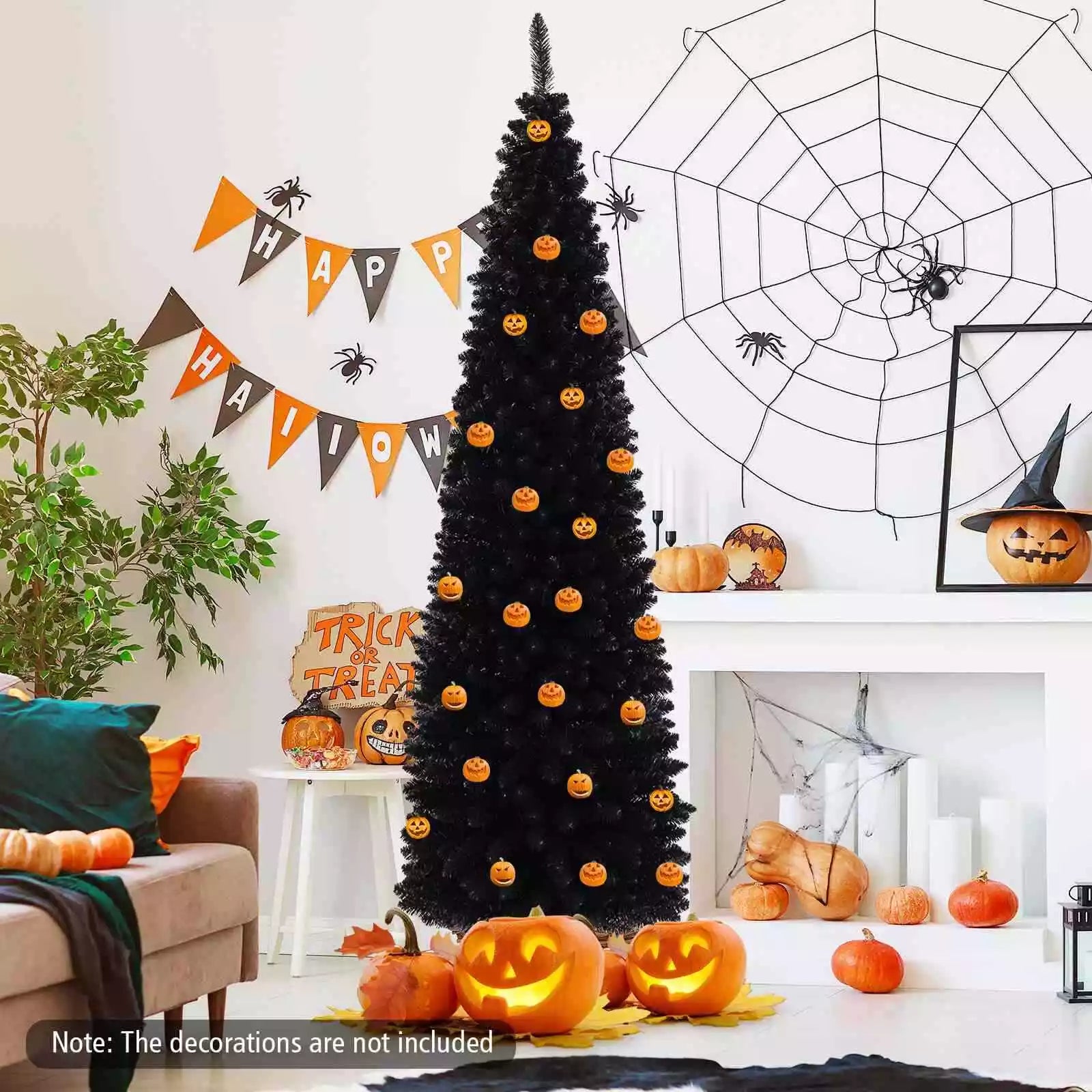 Artificial Halloween Christmas Tree Slim Pencil Tree Decoration for Corner Party