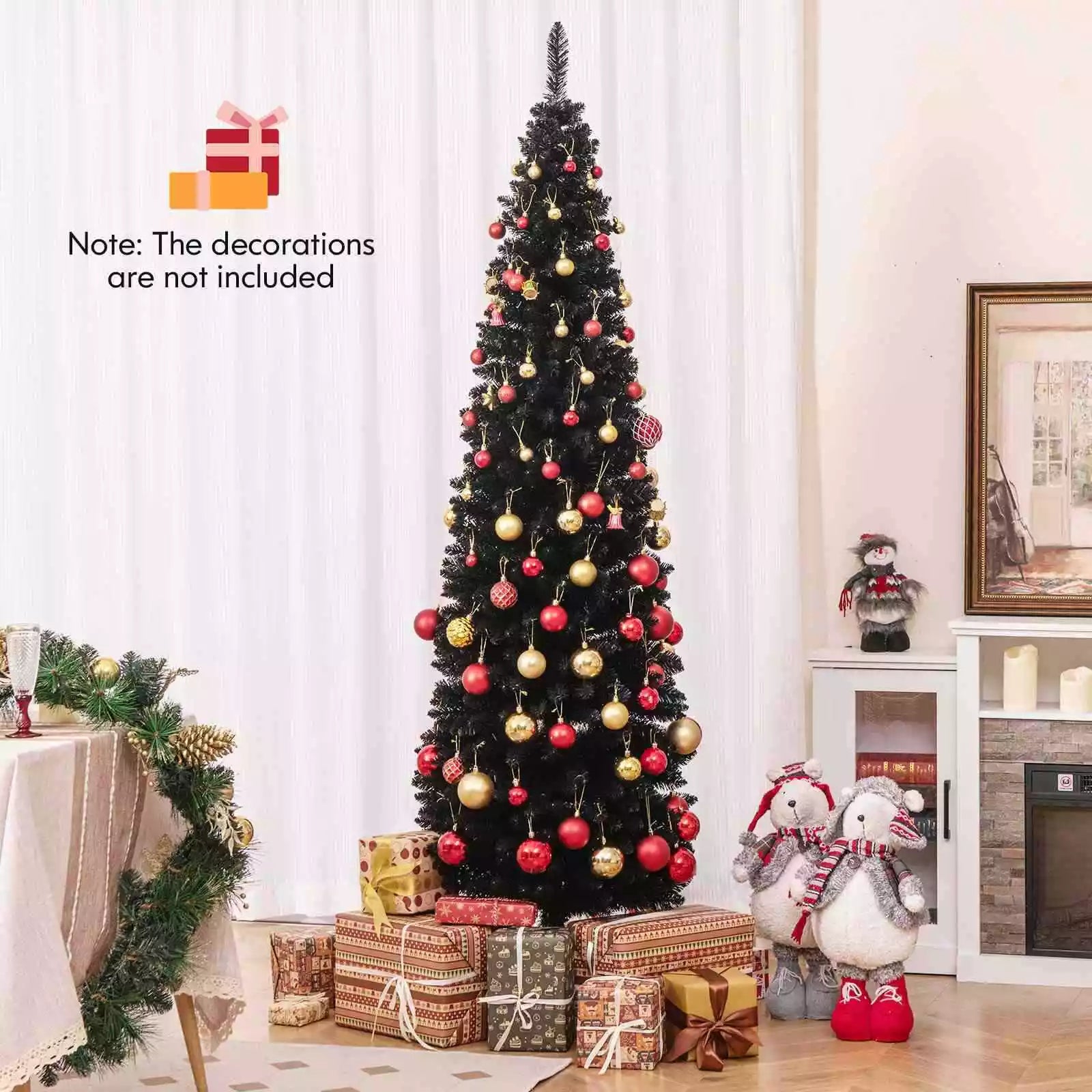Artificial Halloween Christmas Tree Slim Pencil Tree Decoration for Corner Party