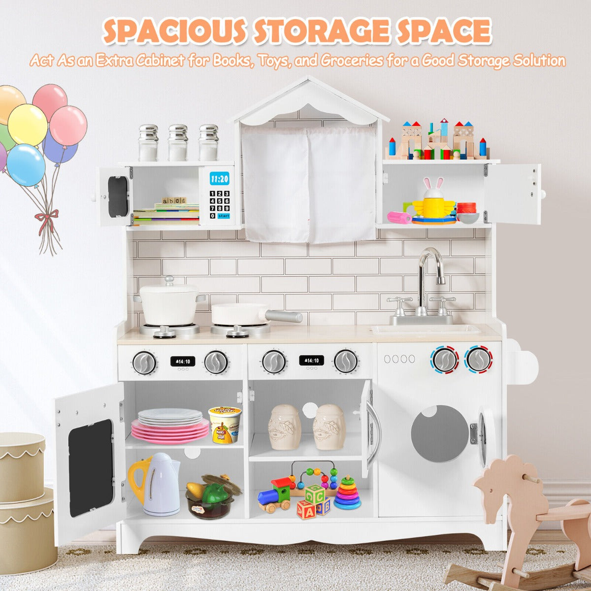 Pretend Kitchen Toys with Washing Machine