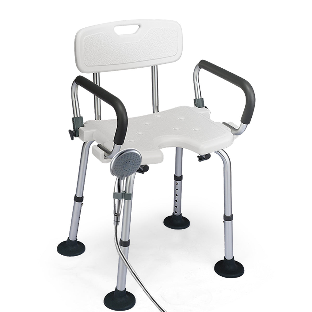 Non-Slip Shower Chair with U-Shaped Cutout for Elderly