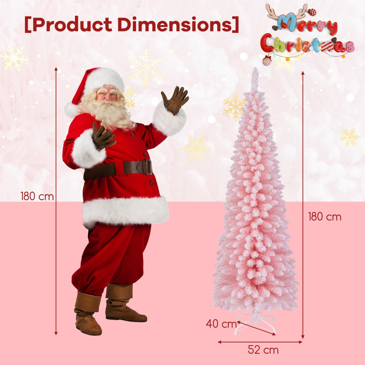 Pink Artificial Christmas Tree with 460 Lush Branch Tips