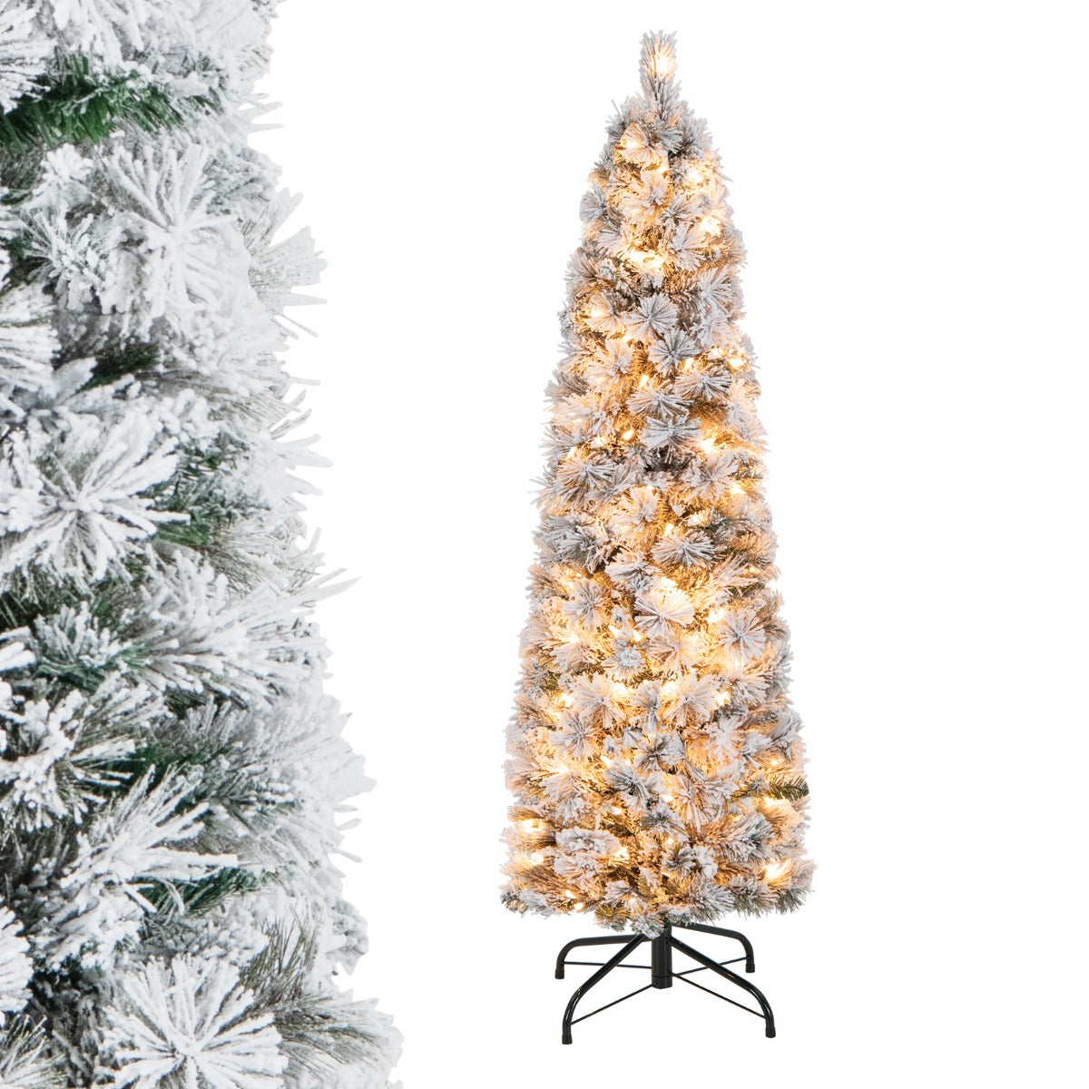 135 Slim Christmas Tree with 258 Branch Tips and 100 LED Lights