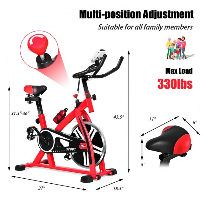 Indoor Adjustable Exercise Bike Cycling Training Bicycle with Adjustable Resistance for Cardio Fitness