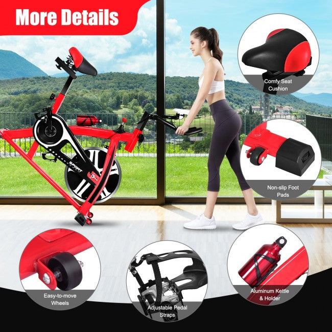 Indoor Adjustable Exercise Bike Cycling Training Bicycle with Adjustable Resistance for Cardio Fitness
