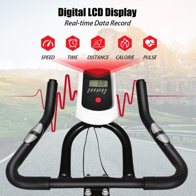 Indoor Adjustable Exercise Bike Cycling Training Bicycle with Adjustable Resistance for Cardio Fitness