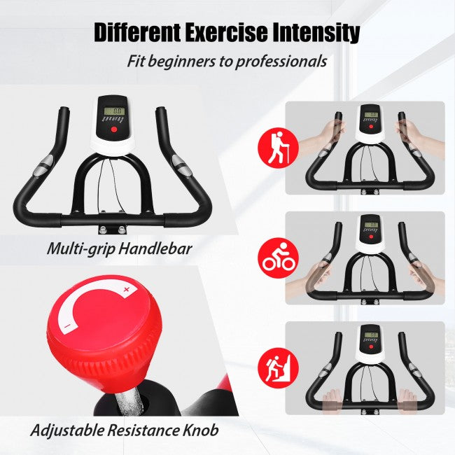 Indoor Adjustable Exercise Bike Cycling Training Bicycle with Adjustable Resistance for Cardio Fitness