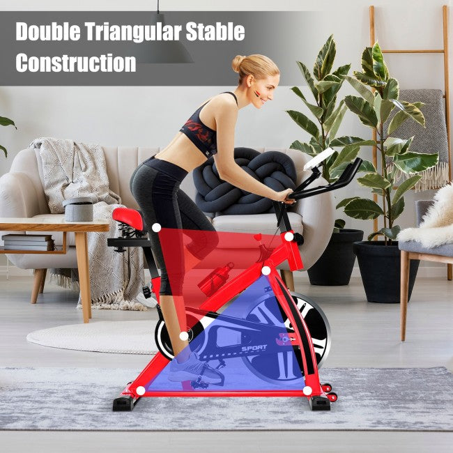 Indoor Adjustable Exercise Bike Cycling Training Bicycle with Adjustable Resistance for Cardio Fitness