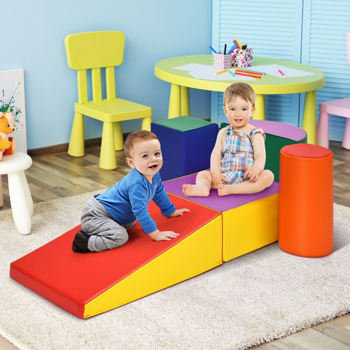Kid Crawl Climb Foam Shapes Playset for Toddler