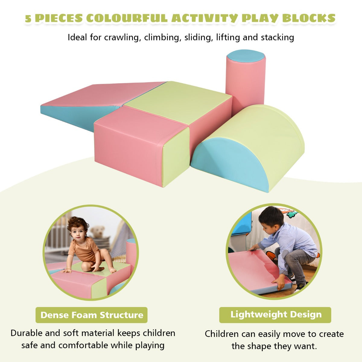 Kid Crawl Climb Foam Shapes Playset for Toddler