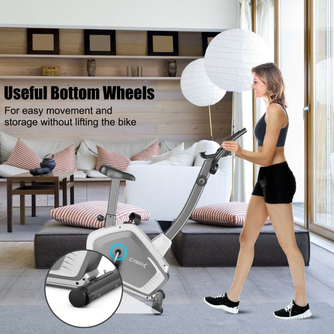 8 Level adjustable Resistance Stationary Exercise Bike Magnetic Cycling Bike with Pulse Sensor & LCD Display