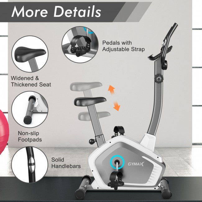 8 Level adjustable Resistance Stationary Exercise Bike Magnetic Cycling Bike with Pulse Sensor & LCD Display