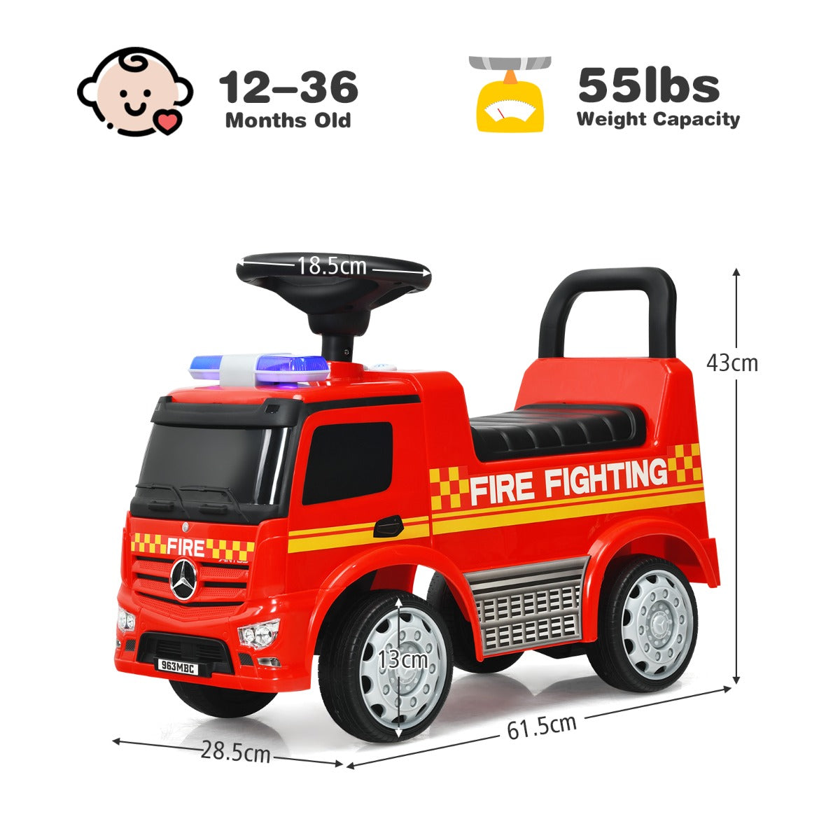 Licensed Mercedes Benz Kids Ride On Car with Storage for Toddlers