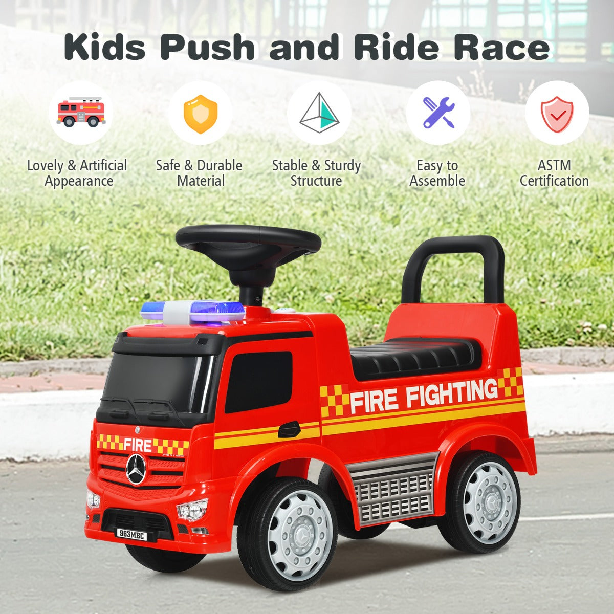 Licensed Mercedes Benz Kids Ride On Car with Storage for Toddlers