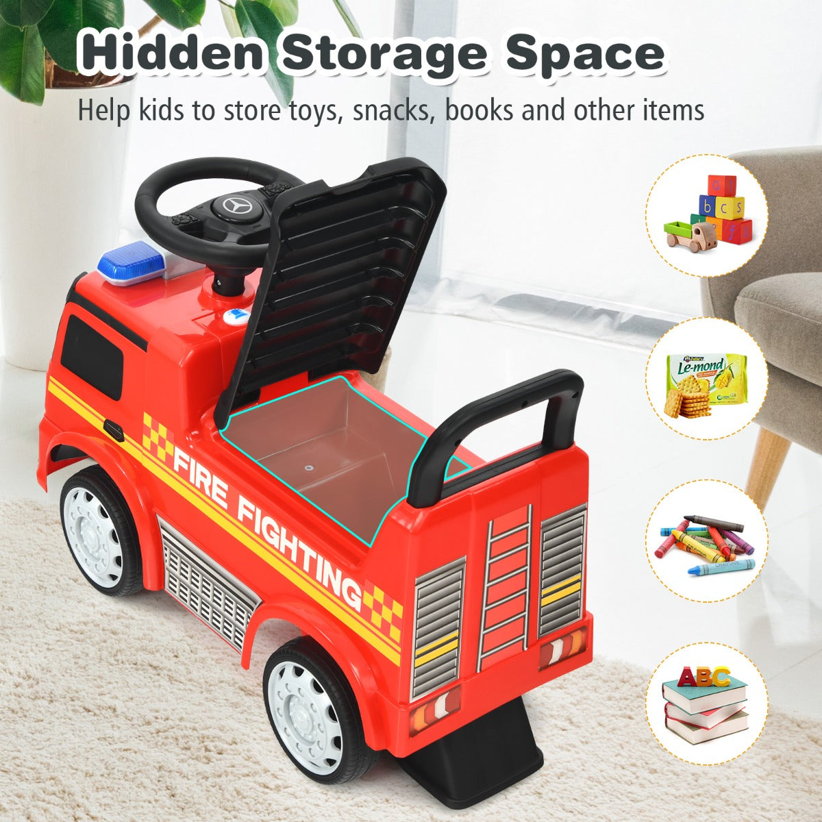 Licensed Mercedes Benz Kids Ride On Car with Storage for Toddlers