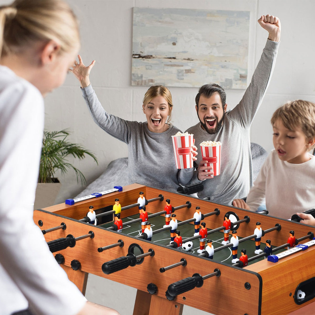 Tabletop Foosball Table with 2 Balls & Score Keeper for Game Room Pub