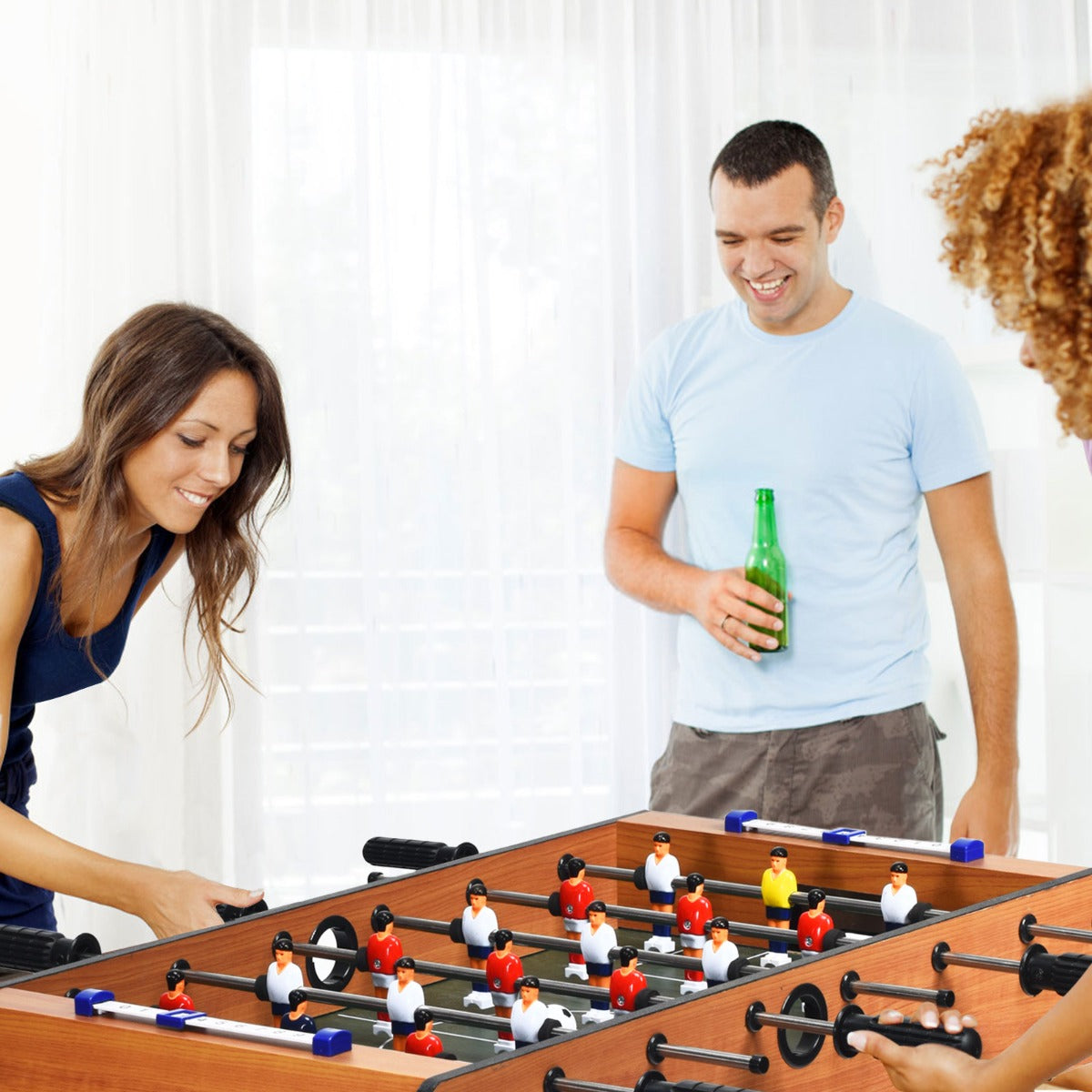 Tabletop Foosball Table with 2 Balls & Score Keeper for Game Room Pub