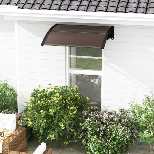 122 x 99 cm Window Door Awning Canopy with Sun Rain Snow Protection