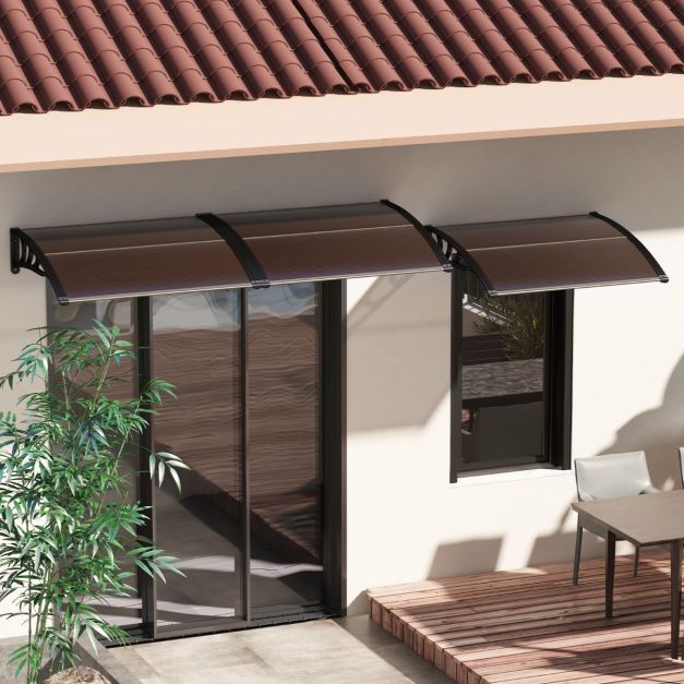 122 x 99 cm Window Door Awning Canopy with Sun Rain Snow Protection