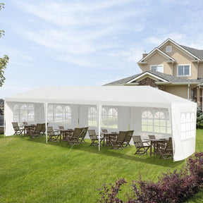10 x 30 Feet Gazebo Canopy with 5 Removable Sidewalls for Outdoor Party Wedding