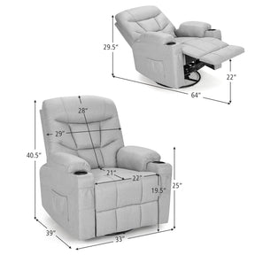 Massage Rocking Recliner Chair with Heat and Vibration