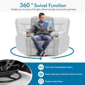 Massage Rocking Recliner Chair with Heat and Vibration