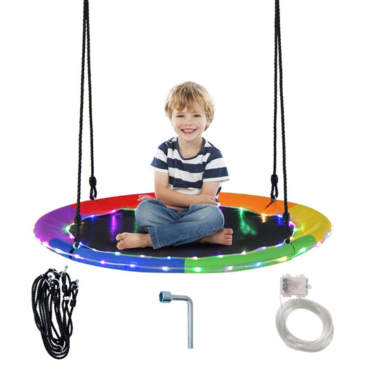 100cm Saucer Tree Swing with LED Lights for Kids