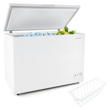 10 Cu.Ft. Chest Freezer Compact Deep Fridge Freestanding Top Open Door Refrigerator with Removable Basket and Adjustable Temperature