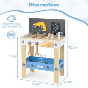 Wooden Play Workbench with Tools Set
