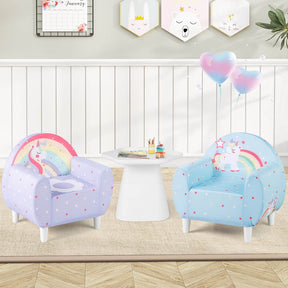 Kids Sofa Toddler Upholstered Armchair Unicorn Children Reading Chair