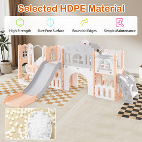 10-in-1 Toddler Swing and Slide Set Climber Playset with Basketball Hoop