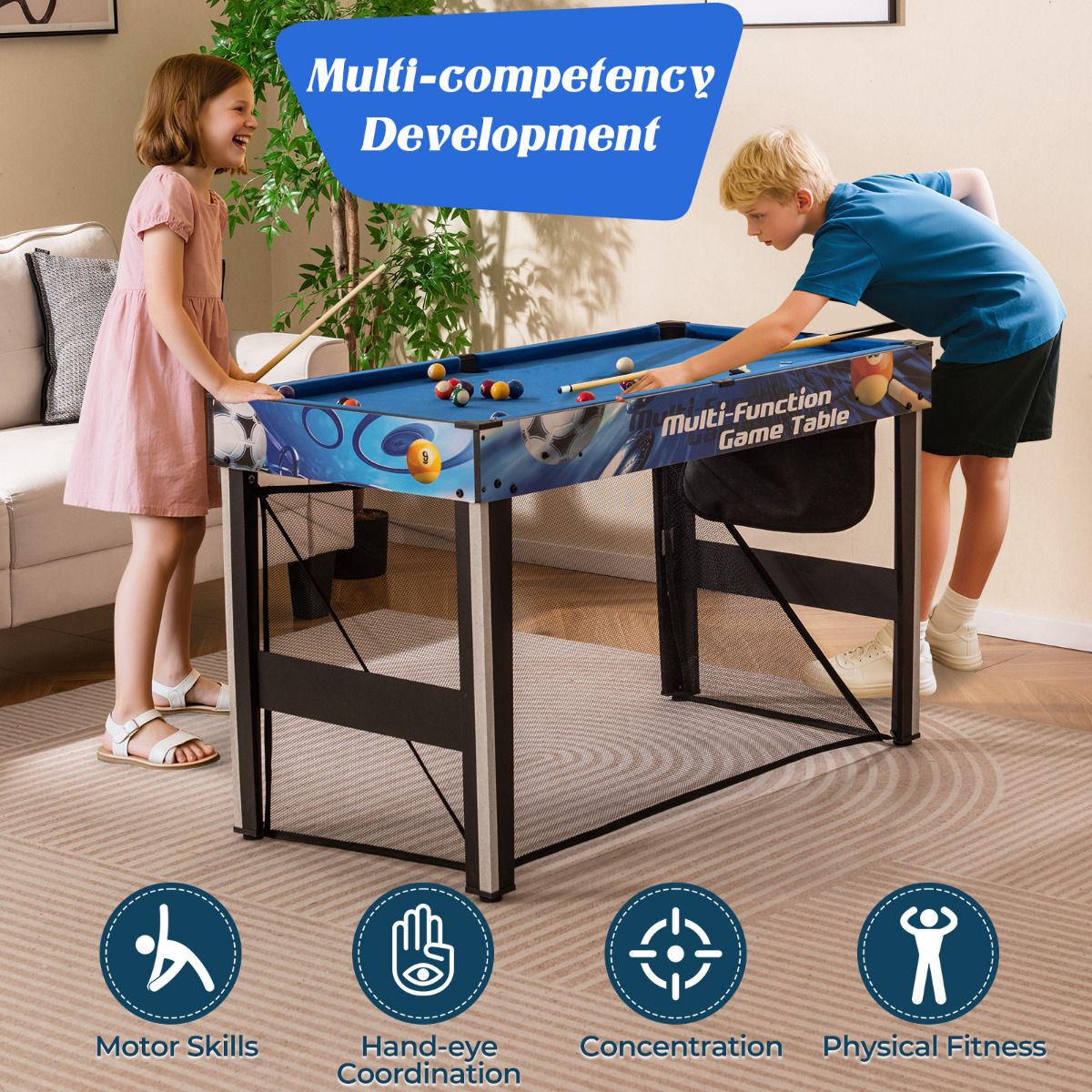10-in-1 Combo Game Table Set Multi Game Table with Table Tennis Includes Complete Accessories