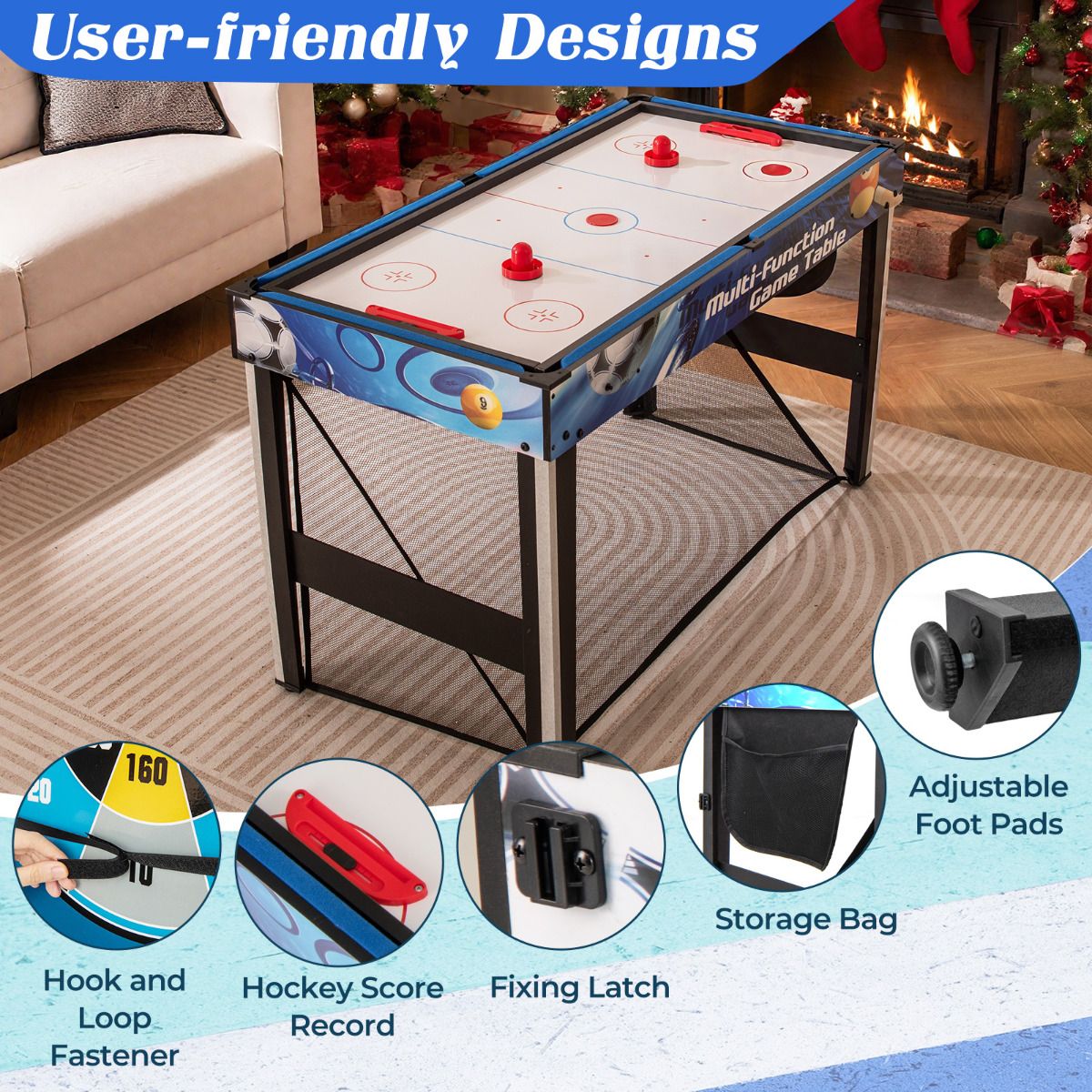 10-in-1 Combo Game Table Set Multi Game Table with Table Tennis Includes Complete Accessories