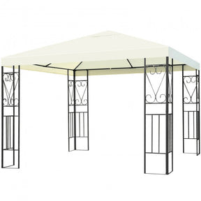 10 x 10FT Outdoor 2-Tier Gazebo Tent Patio Canopy Shelter with Vented Double Roof
