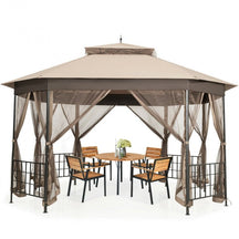 10 x 12 FT Outdoor Patio Heavy Duty Octagonal Gazebo Canopy Shelter with Mosquito Netting and Double Roof