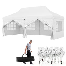 10 x 20 FT Outdoor Pop-Up Canopy Portable Heavy-Duty Gazebo Tent with 6 Removable Sidewalls and Carrying Bag for 15-20 People