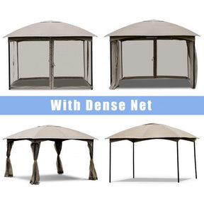 11.5 x 11.5FT Outdoor Gazebo Patio Fully Enclosed Canopy Tent with 4 Removable Netting Walls
