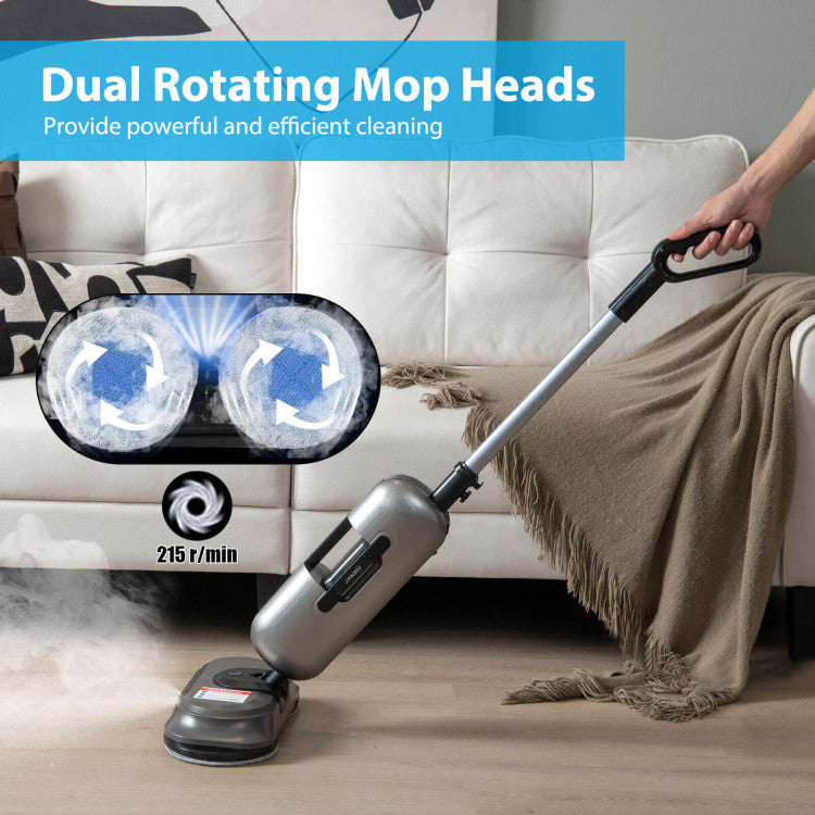 1100W Handheld Detachable Steam Mop with LED Headlights and 3 Adjustable Steam Levels