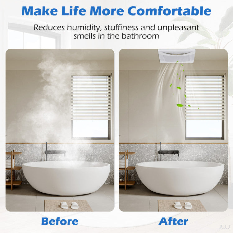 110 CFM Ceiling Mount Exhaust Ventilation Fan with Metal Housing