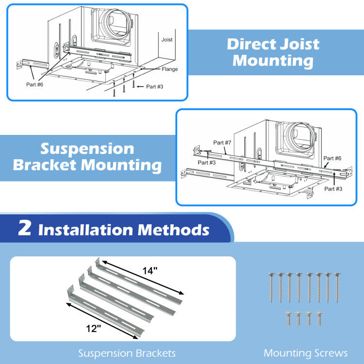 110 CFM Ceiling Mount Exhaust Ventilation Fan with Metal Housing