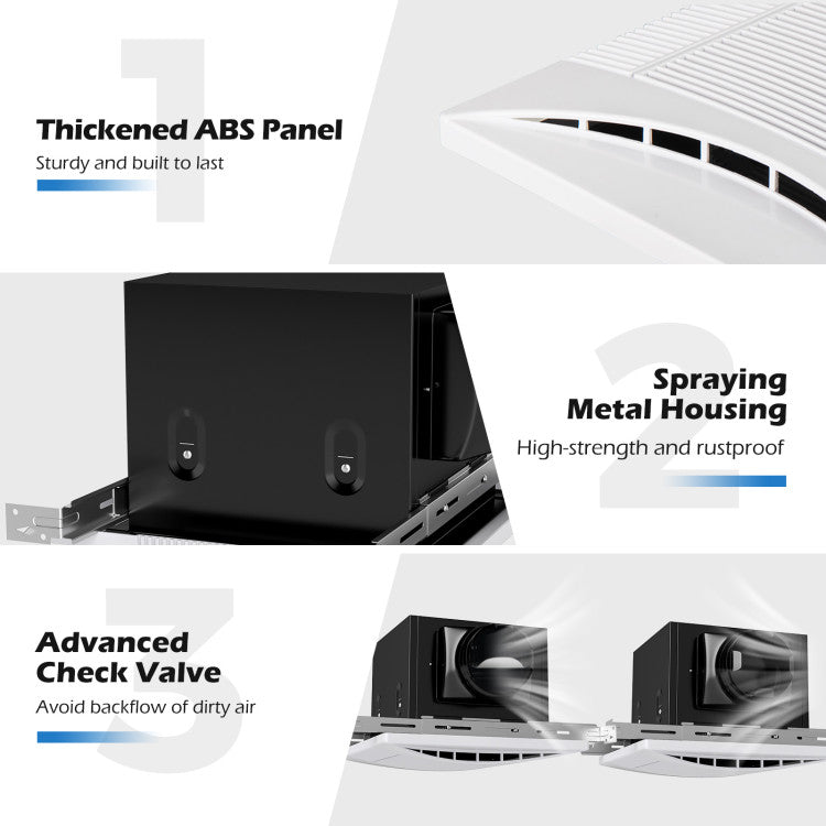 110 CFM Ceiling Mount Exhaust Ventilation Fan with Metal Housing
