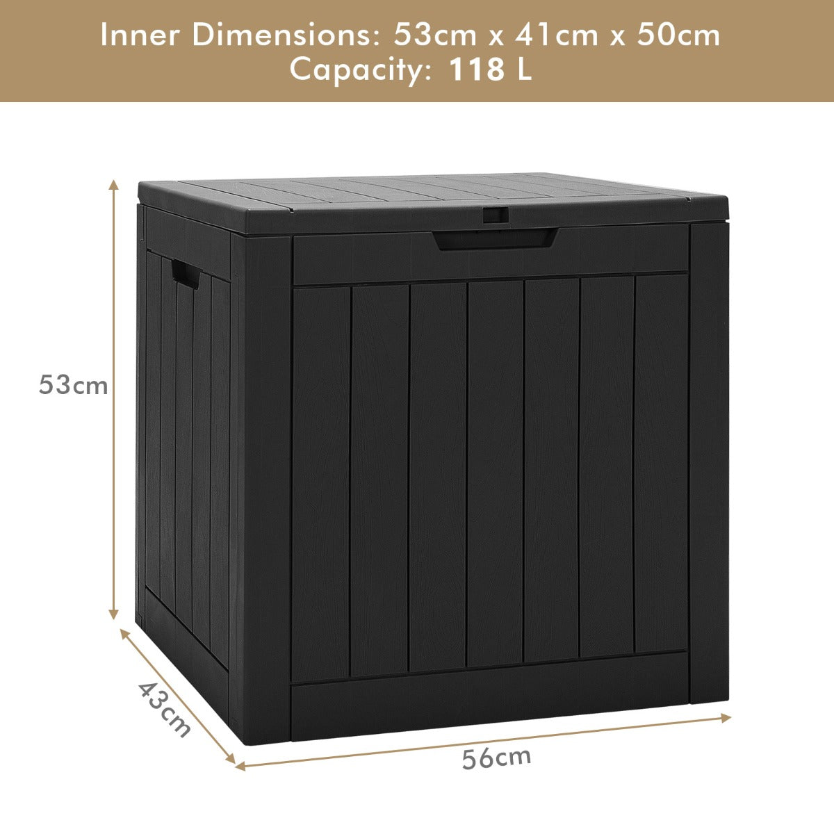 118L Deck Storage Box for Patio Tools