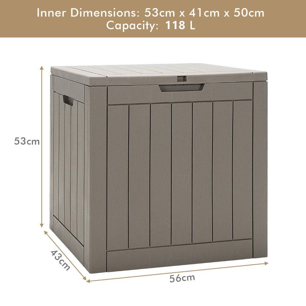 118L Deck Storage Box for Patio Tools
