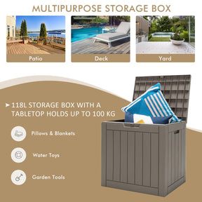 118L Deck Storage Box for Patio Tools