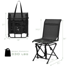 Foldable 360-degree Swivel Hunting Camping Chair with Iron Frame for All-weather Outdoor