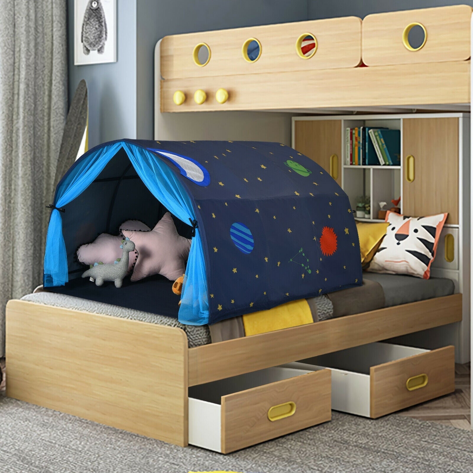 Kids Galaxy Starry Sky Dream Portable Play Tent with Double Net Curtain
