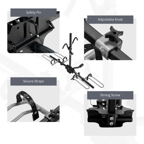 2-Bike Hitch Mount Bike Rack for 1-1/4 Inch or 2 Inch Receiver