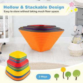 11 Pieces Kids Stepping Stone with Full Non-Slip Rim