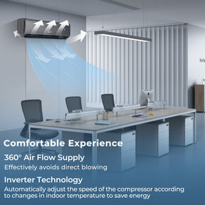 12000 BTU 4-in-1 Mini Split Air Conditioner & Heater 21 SEER2 208-230V Inverter AC Unit with Remote Control and Installation Kit